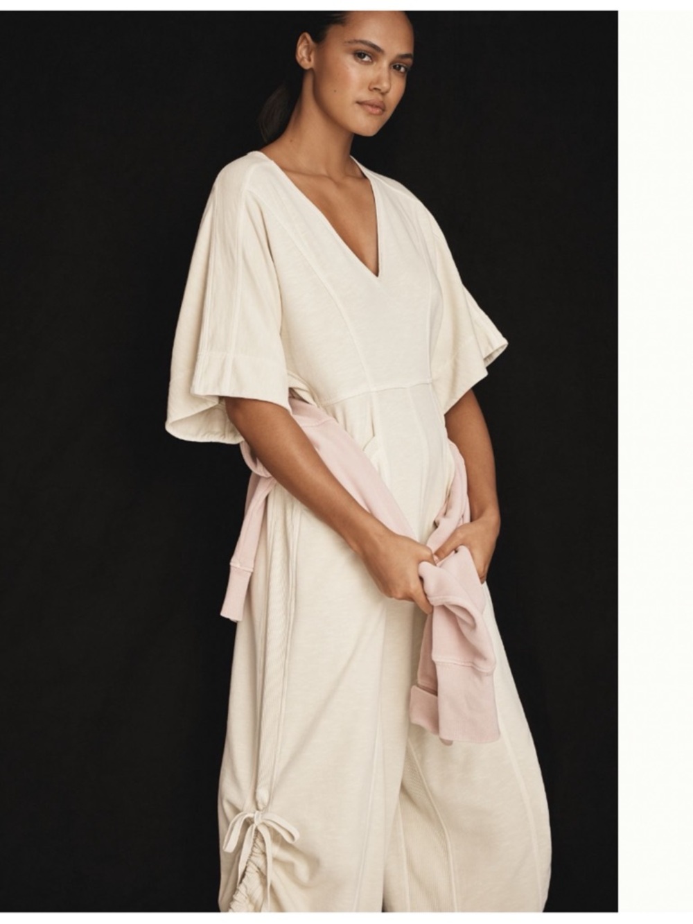 NWT Anthro Daily Practice Horizon Wide-Leg Jumpsuit: Short-Sleeve Edition, S P
